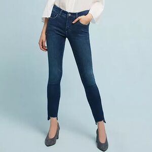 Anthropologie Pilcro and the Letterpress Mid Rise Skinny Jeans Step Hem Size 26